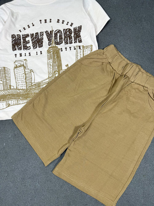 ست آستین کوتاه طرح newYork 1966